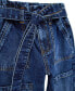 Big Girls Tie Belt Paper Bag Waist Denim Cargo Jeans