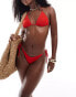 South Beach crinklie tie side bikini bottom in red