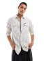 Lee herringbone stripe denim western shirt in off white