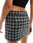 Mango check mini skirt co-ord in black