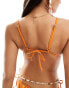 Billabong on island time slide tall triangle bikini top in orange