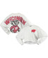 Women's White Wisconsin Badgers Raw Hem Cropped Long Sleeve T-shirt