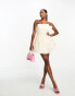 Collective the Label Petite exclusive bandeau embellished mini dress in pastel sequin