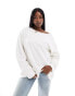 ASOS DESIGN Curve off shoulder oversized sweatshirt in white