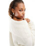 Mango bardot jumper with side split in white