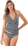 Tommy Bahama 281372 Zanzibar Zebra Reversible Halter Tankini Top Black Size 16