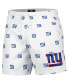 Men's White New York Giants Allover Print Mini Logo Shorts