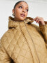 ASOS DESIGN Tall longline quilted coat in camel