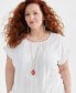 Plus Size Crochet-Trim Dolman-Sleeve Top, Created for Macy's