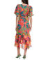 Farm Rio Graphic Macaws Mixed Midi Dress Women's Orange Xxs