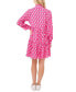 Women's Ruffled-Neck Long-Sleeve Tiered Dress