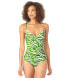 Anne Cole 300716 Women X Back Shirred One Piece Swimsuit Size 12