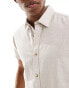 Jack & Jones short sleeve linen shirt in beige