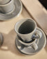 Glazed stoneware espresso cup and saucer