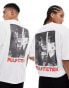 ASOS DESIGN unisex oversized license t-shirt with Pulp Fiction graphic prints in white