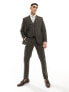 ASOS DESIGN slim suit jacket in brown pinstripe