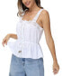 Women's Cotton Lace-Trim Peplum Tank