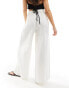 Wednesday's Girl gauzey wide leg relaxed trousers in white