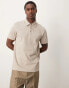 ASOS DESIGN Premium heavyweight polo shirt 300gsm in stone