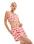 Something New X Chloe Frater skort co-ord in red check