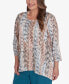 Plus Size Classic Vertical Animal Print Top With Necklace