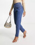 Fae high waist western style top stitch jeans in indigo blue