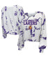 Women's Threads White Los Angeles Lakers Aquarius Tie-Dye Cropped V-Neck Long Sleeve T-shirt