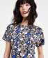 Women's Pull-On Floral Short-Sleeve Top