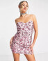 ASOS DESIGN bandeau sweetheart neckline embellished sequin mini dress