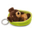 NICI Sleeping Pets Dog Dark Brown 8 cm Basket Key Ring