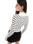 Stradivarius high neck jumper in white & black