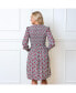 Women's Long Sleeve Smocked Ruffle Collar Dress