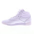 Reebok Freestyle Hi Womens Purple Leather Lace Up Lifestyle Sneakers Shoes