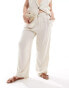 ONLY Curve linen blend straight leg tailored trouser co-ord in cream