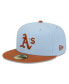 Men's Light Blue/Brown Oakland Athletics Spring Color Basic Two-Tone 59FIFTY Fitted Hat