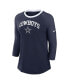 Women's Navy Dallas Cowboys Raglan 3/4 Sleeve T-Shirt