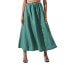 Divine Strappy Linen Blend Midi Skirt Dark Sage L