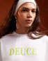 ASOS DESIGN oversized t-shirt with deuce graphic in white