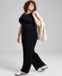 Trendy Plus Size Wide-Leg Pleated Cargo Pants