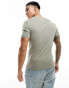 ASOS DESIGN essential muscle fit rib t-shirt in khaki