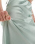 Wednesday's Girl satin bias cut midaxi skirt in mint green