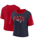 Women's Red, Navy New England Patriots High Hip Fashion T-shirt