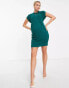 Closet London Maternity belted tie waist mini dress in emerald green