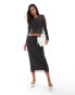 Vila dotty mesh cardigan co-ord in black