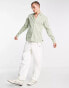 AllSaints Hawthorne stretch fit shirt in light green