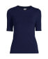 Petite Lightweight Jersey Skimming Elbow Sleeve Crew Neck T-shirt