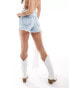 ONLY Pacy high waisted rhinestone denim short in light wash