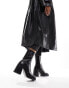 ASOS DESIGN Rover heeled leather boots in black