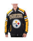 Men's Black Pittsburgh Steelers Power Forward Racing Full-Snap Jacket