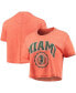 Women's Orange Distressed Miami Hurricanes Edith Vintage-Like Burnout Crop T-shirt